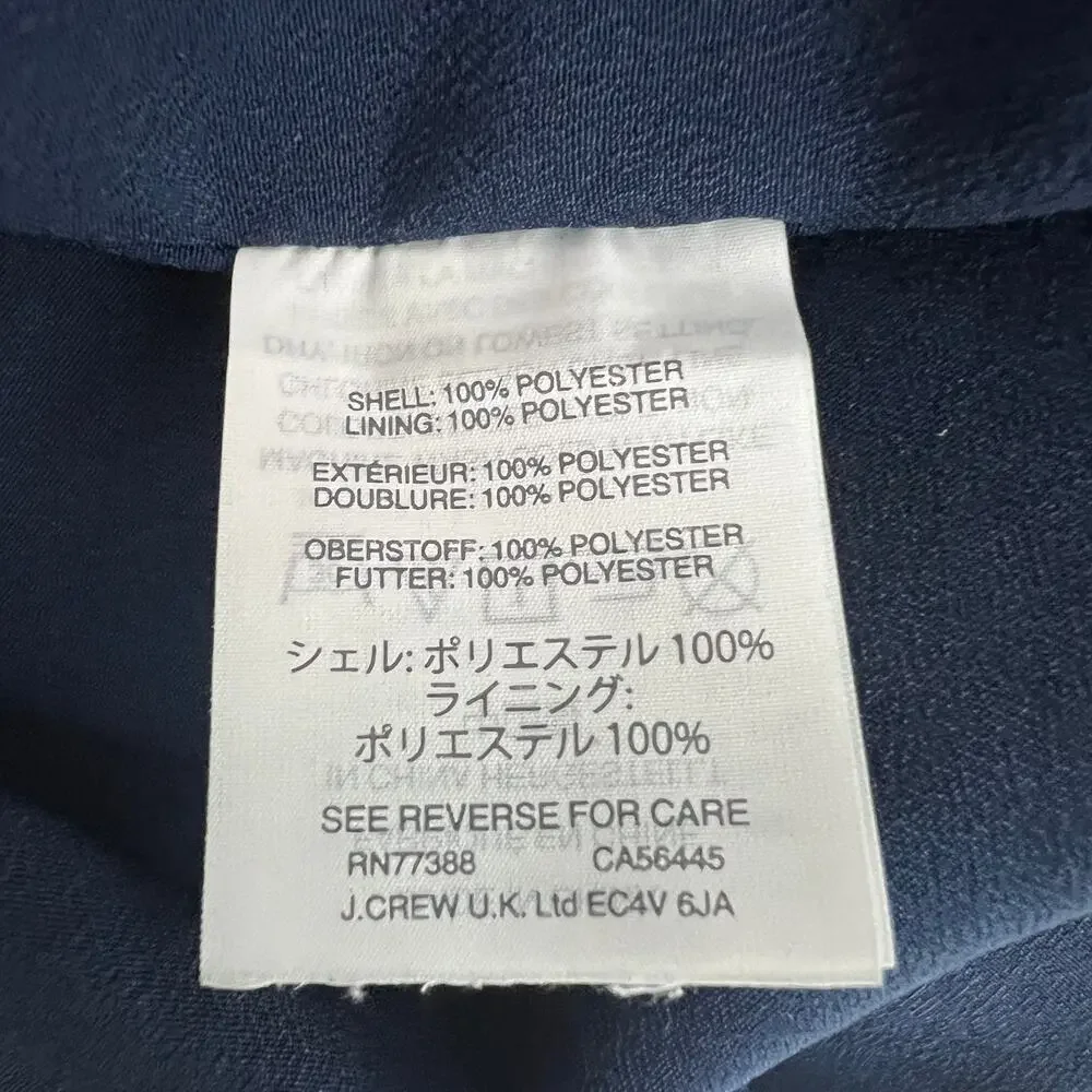 J. Crew Mercantile Navy Blue High Waisted Ruffle Hem Cap Sleeve Women's Dress XS